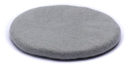feelz - Sitzkissen rund aus Filz - Verschiedene grau- und naturtöne - 100% Wolle - Durchmesser ca. 40 cm - Höhe ca. 2-3 cm - Handarbeit (Grau) von feelz