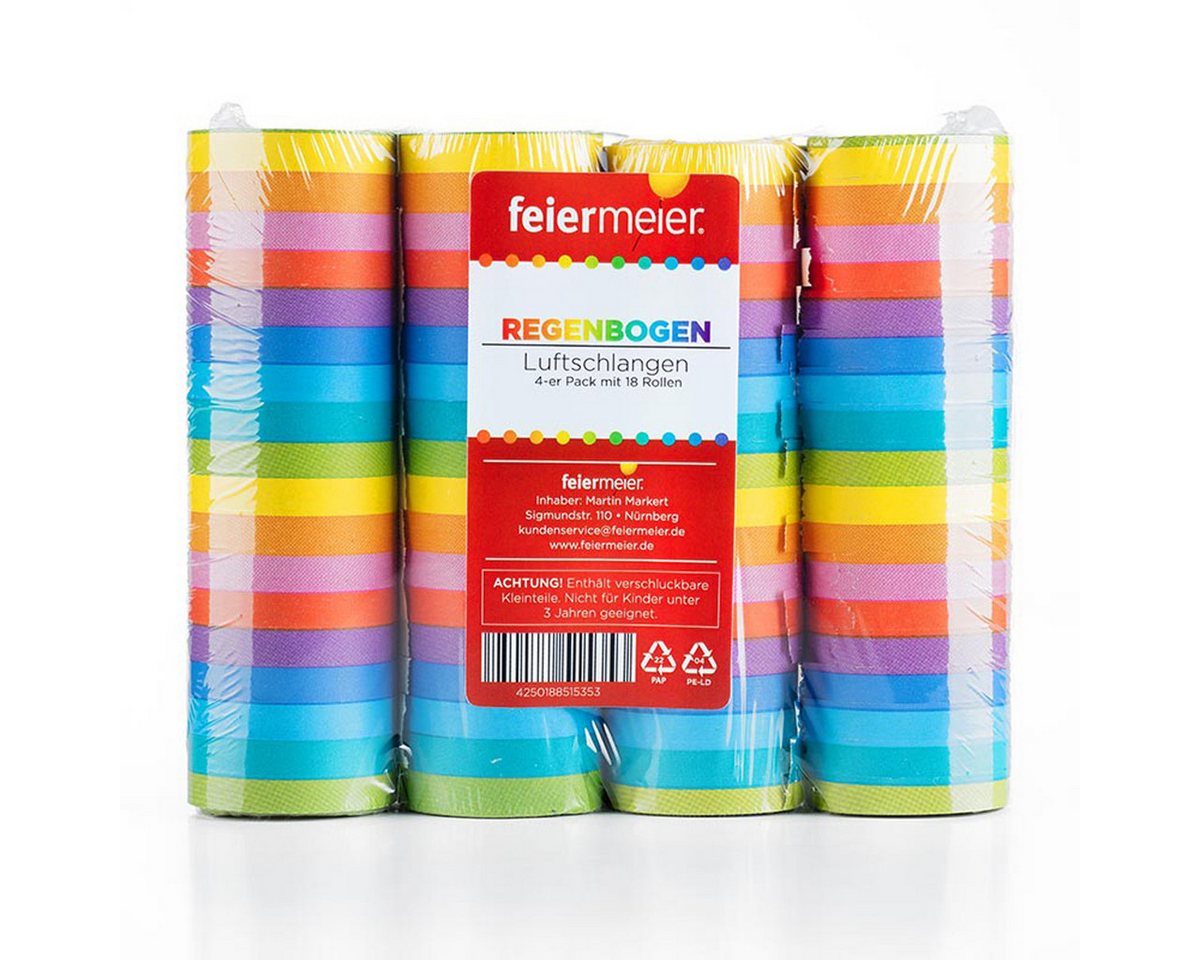 feiermeier Luftschlange Luftschlangen 'Regenbogen', 4m / 4 Rollen feiermeier Luftschlange Luftschlangen 'Regenbogen', 4m / 4 Rollen von feiermeier