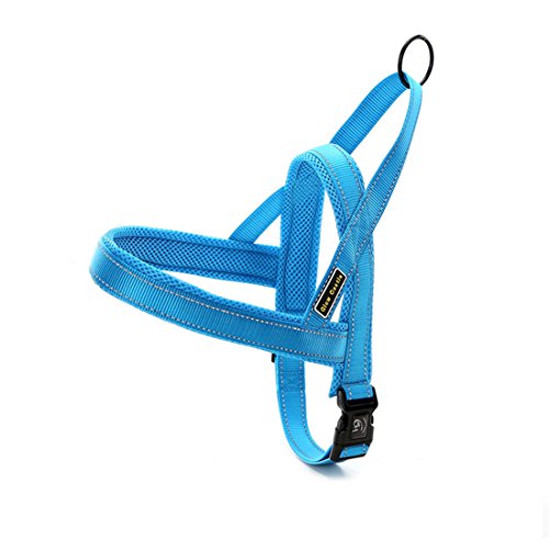 Hundegeschirr Mesh Welpengeschirr Nylon Norwegergeschirr Soft Vest Harness Brustgeschirre Reflektierende Sicherheitsgeschirr Brustgurt für Kleine, Mittlere und Große Hunde (XS, blau) von feiling