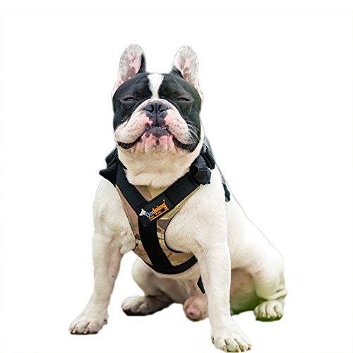 Ondoing Hundegeschirr Vest Harness Einstellbare Brustgeschirr Autogeschirr Haustier Gepolstert Geschirr Training für Kleine Mittlere und Grosse Hunde (L, tarnanstrich grün) von feiling