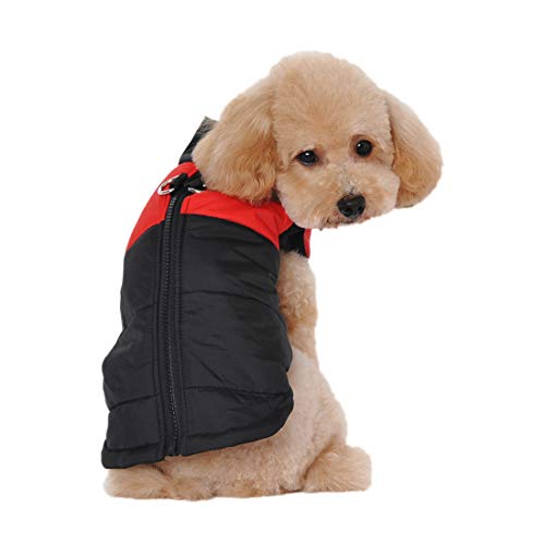 Outdoor Steppweste für Kleine Mittlere und Große Hunde Step-in Welpen Steppjacke Gesteppte Haustier Bekleidung Warm Winterjacke Hunde Gilet Dog Coat (L, rot) von feiling