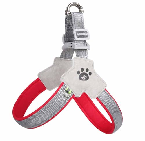 feiling Hundegeschirr Reflektierend Verstellbare Haustier Brustgeschirre Y-Form Harness für Mittlere und Kleine Hunde (rot, M) von feiling