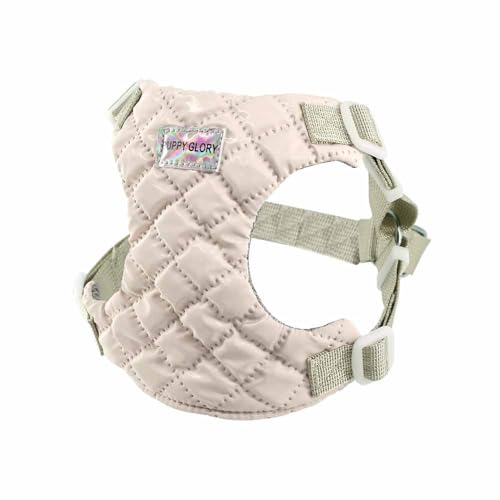 feiling Hundegeschirr für Kleine und Mittlere Hunde Brustgeschirre Haustier Softgeschirr Welpengeschirr (beige, L: Chest 52-60cm) von feiling