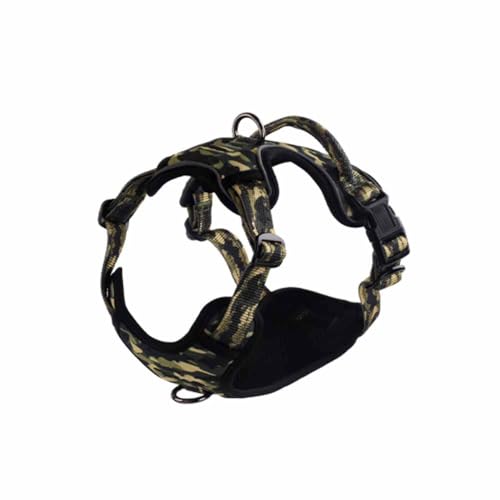 feiling Hundegeschirr mit Handgriffe Reflektierend Brustgeschirre Verstellbare Haustier Geschirr für Mittlere und Große Hunde (grün, 2XL-4) von feiling