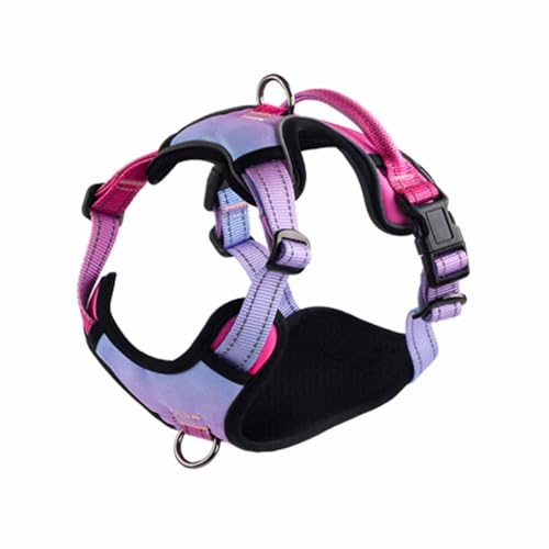 feiling Hundegeschirr mit Handgriffe Reflektierend Brustgeschirre Verstellbare Haustier Geschirr für Mittlere und Große Hunde (pink, M-1) von feiling