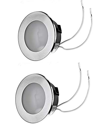 feinlux 2x Set Flache Möbel Einbauleuchte Unterbauleuchte Einbaustrahler Küchenleuchte Einbauspot 12V flach geeignet für G4 LED/Halogen Lampe 12V bis max. 20W von feinlux
