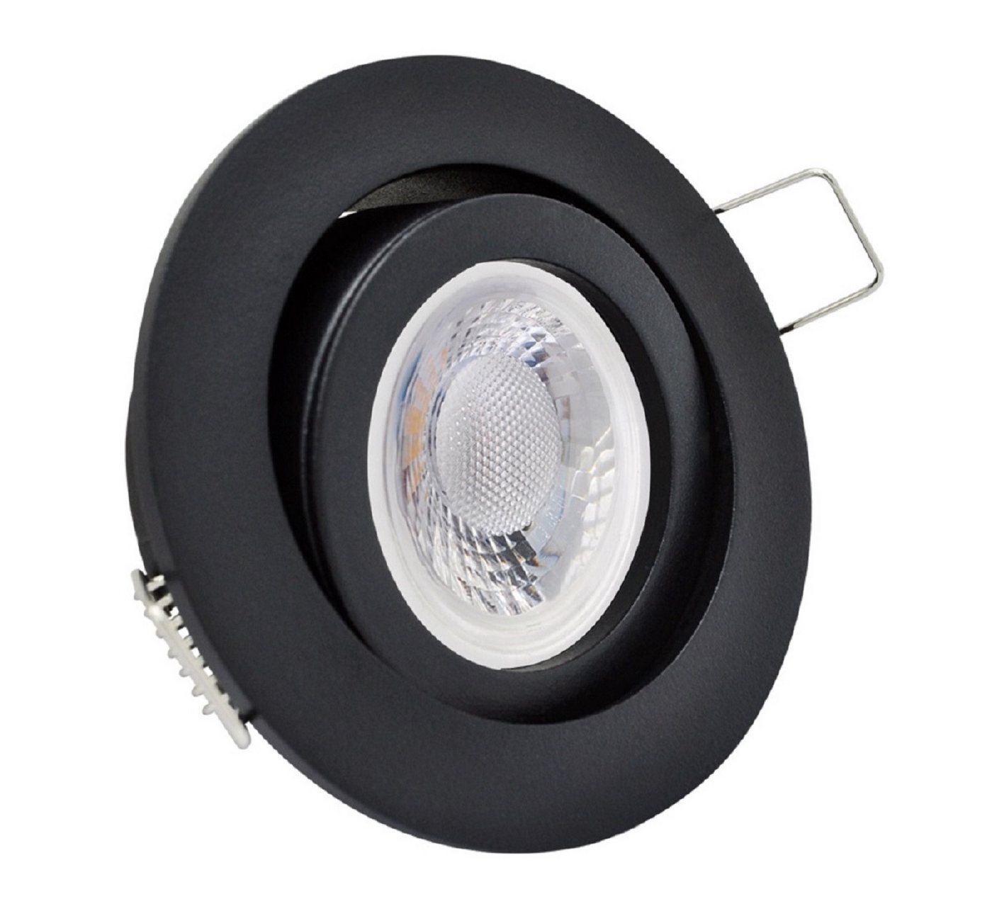 feinlux LED Einbaustrahler schwarz matt 5W Modul CCT 230V flach, dimmbar, LED wechselbar, Warmweiß/Tageslichtweiß/Kaltweiß, schwenkbar Deckenstrahler Hochvolt ohne Trafo feinlux LED Einbaustrahler schwarz matt 5W Modul CCT 230V flach, dimmbar, LED wechselbar, Warmweiß/Tageslichtweiß/Kaltweiß, schwenkbar Deckenstrahler Hochvolt ohne Trafo von feinlux