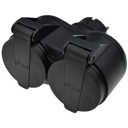 feletec Schuko Steckdosenadapter mit Klappdeckel IP44 Innenplätze senkrecht ausgerichtet von feletec