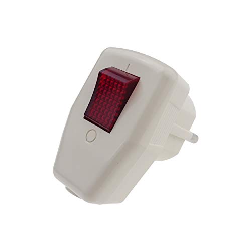 feletec Schukostecker mit beleuchtetem Schalter 2-polig für 10A/230V in Farbe: Creme von feletec