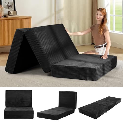 feliz home 15,2 cm dreifach gefaltete Matratze, Doppelbettgröße, faltbares Futon-Sofabett mit abnehmbarem, waschbarem Bezug, faltbare Memory-Schaum-Futon-Matratze, rutschfeste Unterseite und feliz home 15,2 cm dreifach gefaltete Matratze, Doppelbettgröße, faltbares Futon-Sofabett mit abnehmbarem, waschbarem Bezug, faltbare Memory-Schaum-Futon-Matratze, rutschfeste Unterseite und von feliz home