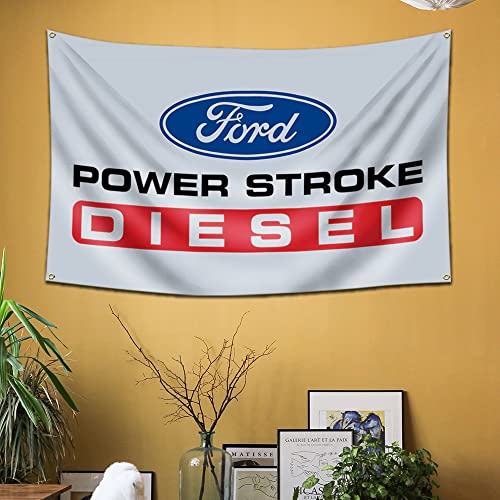 Felizer Ford-Diesel-LKW-Fahne (90 x 150 cm), lichtechtes Polyester, 150D, doppelt genähter Wandteppich mit zwei Messingösen, für Garage, Männerhöhle, Schlafsaal, Zimmer von felizer