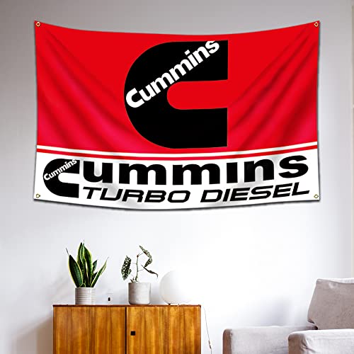 felizer Cummins Banner, Flagge, Turbo-Diesel-Werkzeug (90 x 150 cm), lichtechtes Polymaterial, 150D, doppelt genähter Wandteppich mit zwei Messingösen, für Garage, Männerhöhle, Schlafsaal, Zimmer von felizer