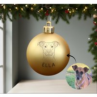 Personalisierte Christbaumkugel Hund Mit Hundeportrait & Name - Aus Glas Weihnachtskugel Gravur Geschenk Für Hundebesitzer von fellzaubert