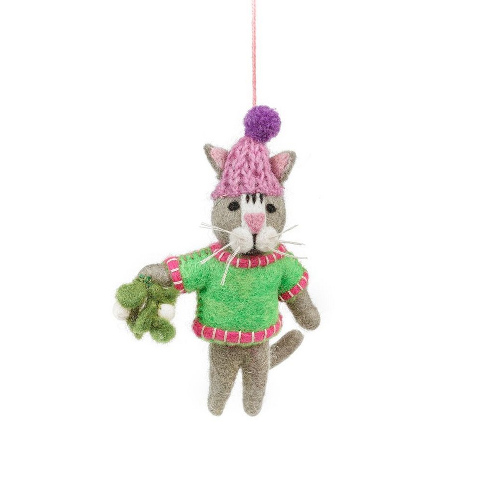 felt so good Christbaumschmuck Weihnachtskatze mit Mistelzweig aus Filz felt so good Christbaumschmuck Weihnachtskatze mit Mistelzweig aus Filz von felt so good