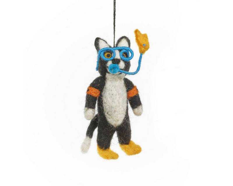 felt so good Hängedekoration Taucher Katze aus Filz von felt so good