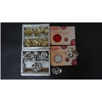 6Er Set Christbaum-Kerzenständer, Christbaum-Kerzenleuchter Rose Blüte Knospe Metall Vintage Retro Floral, 6Er-Set von feltinga