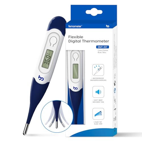 Digitales Thermometer mit flexibler Spitze für Erwachsene, Kinder und Babys, schnelles und genaues medizinisches Mund- und Unterarmthermometer, Rektalthermometer von femometer