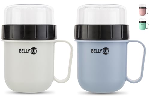 fenchi's AUSTRIA Müslibecher To Go - Der Original BELLYCUP - in Mint, Grau, Pink oder Blau - im Einzel- oder Doppelpack von fenchi's AUSTRIA