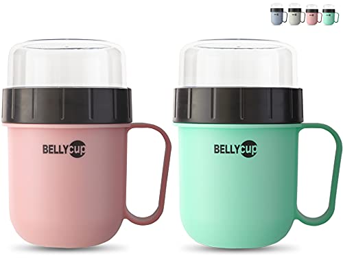 fenchi's AUSTRIA Müslibecher To Go - Der Original BELLYCUP - in Mint, Grau, Pink oder Blau - im Einzel- oder Doppelpack von fenchi's AUSTRIA