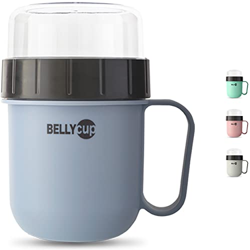 fenchi's AUSTRIA Müslibecher To Go - Der Original BELLYCUP - in Mint, Grau, Rosa oder Blau - 520 ml + 230 ml - BPA-frei - im Einzel- oder Doppelpack von fenchi's AUSTRIA