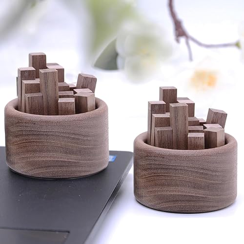 2 Stück Mini Aromatherapie Diffusor aus Holz Öle aus Nussbaum Räucherstäbchen Ätherische Holz Aroma Diffuser Kleiner Öle Diffusor Mini-tragbare Aromatherapie-Diffusorbox für Auto, Wohnzimmer (A) von fengman123