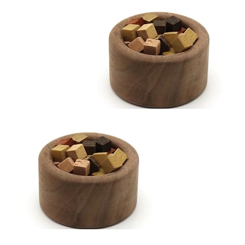 2 Stück Mini Aromatherapie Diffusor aus Holz Öle aus Nussbaum Räucherstäbchen Ätherische Holz Aroma Diffuser Kleiner Öle Diffusor Mini-tragbare Aromatherapie-Diffusorbox für Auto, Wohnzimmer (B) von fengman123