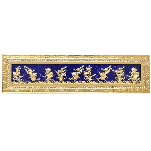 Feng Shui Schild mit neun königsblauen Drachen, chinesische Weisheit, Reichtum, Porsperität, Erfolg, Glück, Fengshui-Geschenk von fengshuisale