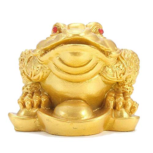 Feng Shui W3805 Glücksbringer Reichtum Chinesisch für Frosch Kröte Münze Home Office Dekoration Gold von fengshuisale