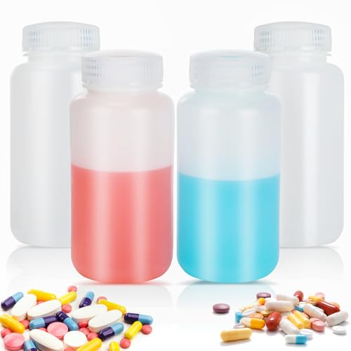 4 Stück Durchscheinend Weithalsflasche, 250 ml Laborflasche, Auslaufsicher Labor-Reagenzflasche, HDPE-Flaschen mit Breiter Öffnung für Pillenflaschen, Flüssige Chemikalien und Wasserprobenflaschen 4 Stück Durchscheinend Weithalsflasche, 250 ml Laborflasche, Auslaufsicher Labor-Reagenzflasche, HDPE-Flaschen mit Breiter Öffnung für Pillenflaschen, Flüssige Chemikalien und Wasserprobenflaschen von fengxuanwl