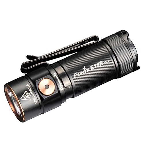 fenix , Hohe Leistung, E18R v2.0 USB C Mini EDC 1200 Lumen Taschenlampe, Schwarz von FENIX