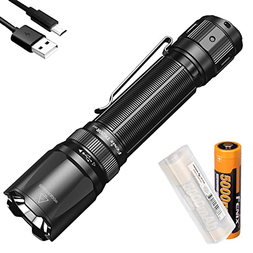 Fenix TK20R v2.0 Wiederaufladbare Taktische Taschenlampe, 3.000 Lumen, lange Wurffunktion mit zwei Batterien und LumenTac-Batterie-Organizer von FENIX