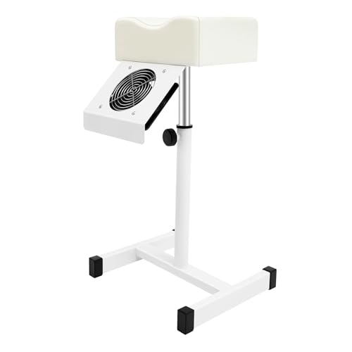 fennnds Pediküre Hocker Pediküre Stuhl Fußpflegestuhl mit Absaugung, Höhenverstellbar(48-68cm), PVC-Matte, Pediküre Stuhl Nagelbank für Salon, Spa, 31 x 28 x 45cm Weiß von fennnds