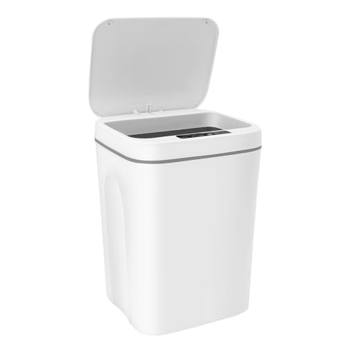 fennnds Sensor Mülleimer, 16L Abfallbehälter, Abfalleimer mit Deckel, Rechteckig, Geruchsdicht, Eingebautes LED-Licht, Räucherstäbchen Tasche Slot, IPX5 Wasserdicht, 22x20x34cm, Weiß fennnds Sensor Mülleimer, 16L Abfallbehälter, Abfalleimer mit Deckel, Rechteckig, Geruchsdicht, Eingebautes LED-Licht, Räucherstäbchen Tasche Slot, IPX5 Wasserdicht, 22x20x34cm, Weiß von fennnds