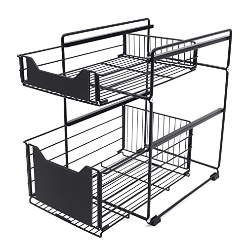 fennnds Unter Waschbecken Organizer, Küchenregal Regal mit 2 Korb Auszügen, Schubladen unter dem Waschbecken, 2 Ebenen Gewürzregal,Bad Organizer, Unterschrankregal Schwarze fennnds Unter Waschbecken Organizer, Küchenregal Regal mit 2 Korb Auszügen, Schubladen unter dem Waschbecken, 2 Ebenen Gewürzregal,Bad Organizer, Unterschrankregal Schwarze von fennnds