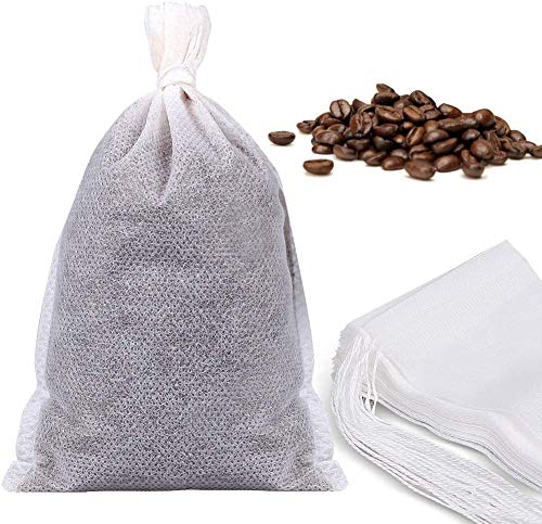 100 Pcs Einweg Tee Filter Taschen leere Baumwolle Drawstring Dichtung Filter Teebeutel für lose Blatt Petrol100pcs (4 "x 6"/10 x 15cm) von fenshine