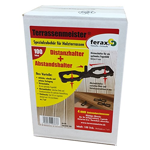 ferax Terrassen-Meister Distanzhalter und Abstandshalter 4 mm 100 Stück 0,20 Euro/Stück von ferax