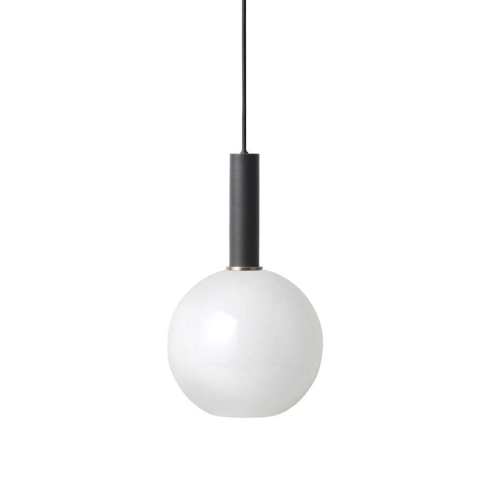 ferm LIVING - Collect Pendelleuchte Opal Sphere High Black ferm LIVING von ferm LIVING