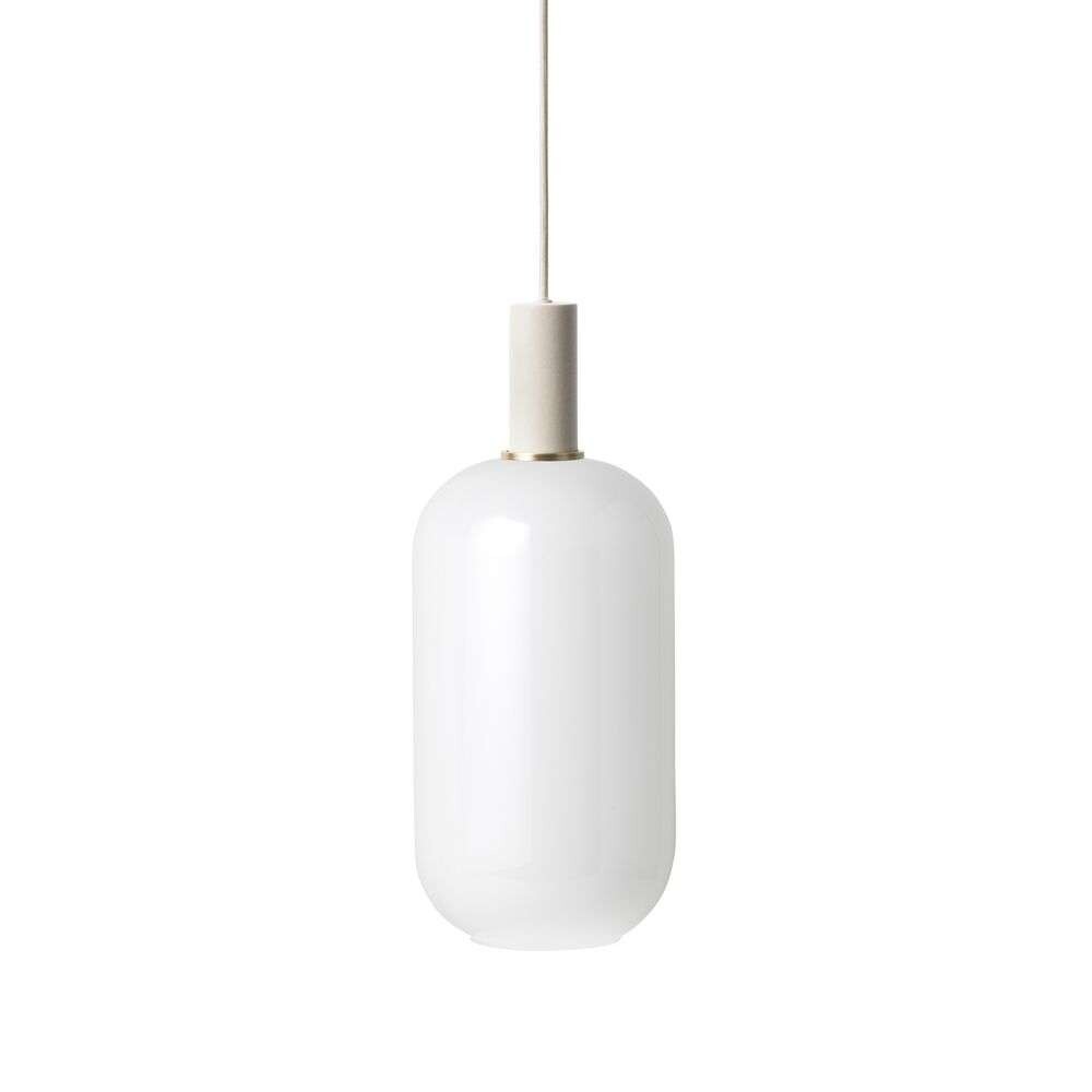 ferm LIVING - Collect Pendelleuchte Opal Tall Low Light Grey von ferm LIVING