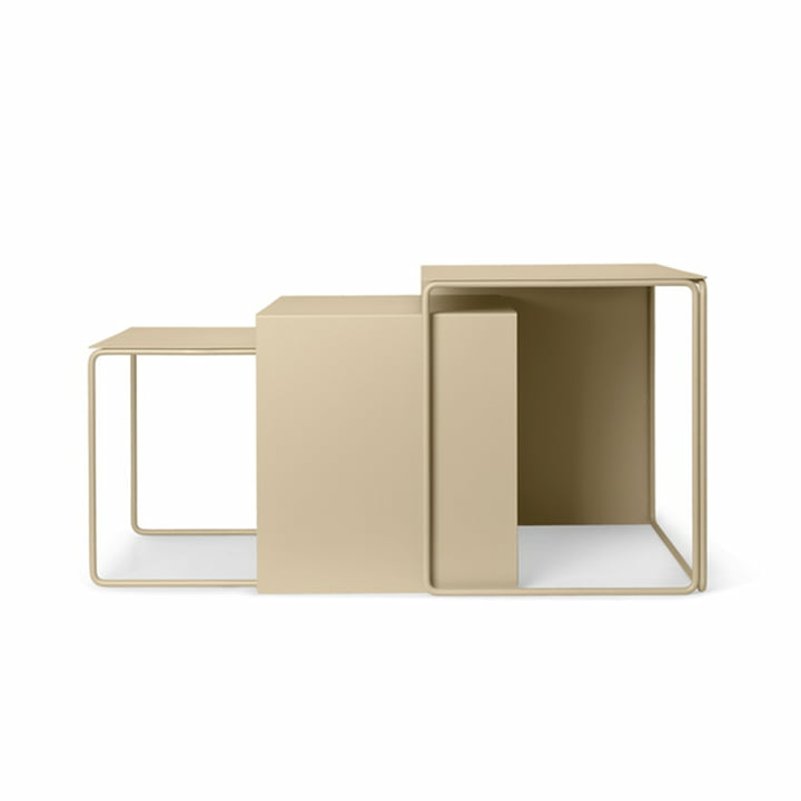Ferm Living Cluster Tables 3er Set Tisch Couchtisch Beistelltisch Cashmere B-Ware von ferm LIVING