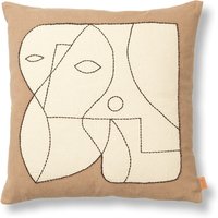 Kissenhülle Figure dark taupe/off-white von ferm LIVING