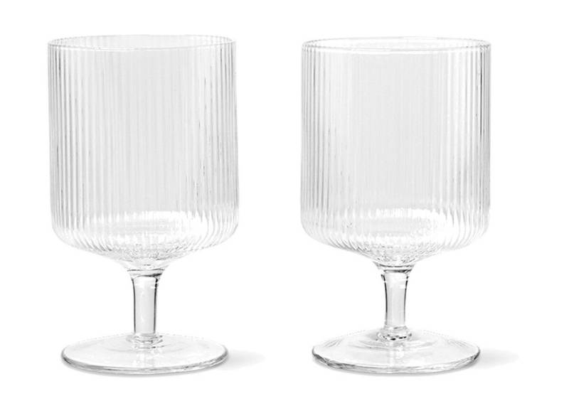 Weingläser 2er-Set Ripple klar von ferm LIVING