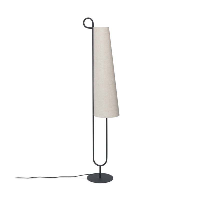 ferm LIVING - Ancora Stehleuchte - natur, schwarz/Gestell pulverbeschichtet/H x Ø 150x25cm/Kabel schwarz/2x E27/LED/220-240V/50Hz/8W/Leuchtmittel nich von ferm LIVING