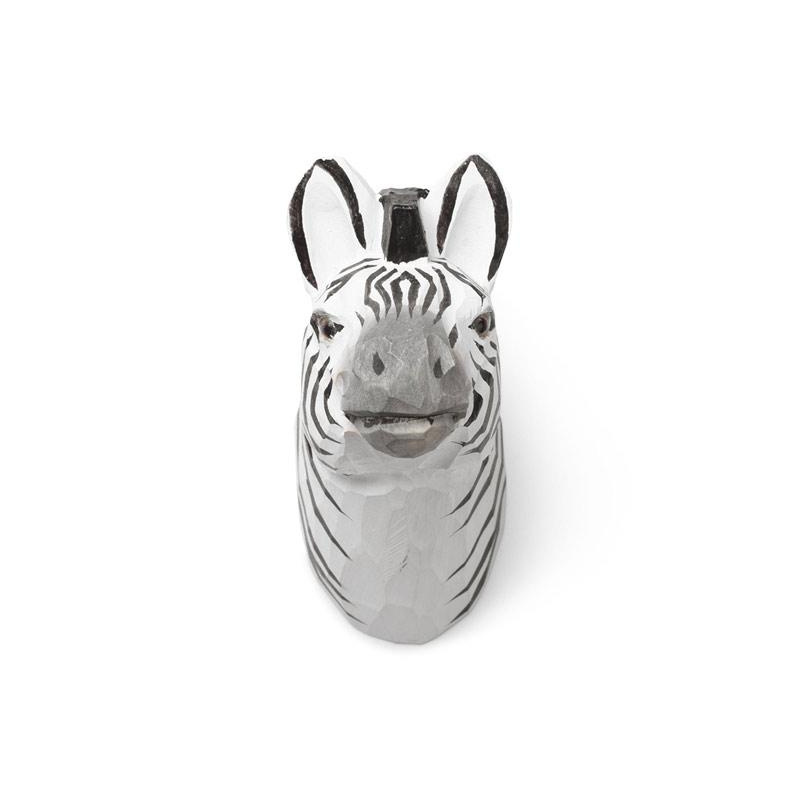 ferm LIVING - Animal Kleiderhaken Zebra - schwarz/BxHxT 9,5x9,5x5cm/jedes Stück ein Unikat von ferm LIVING