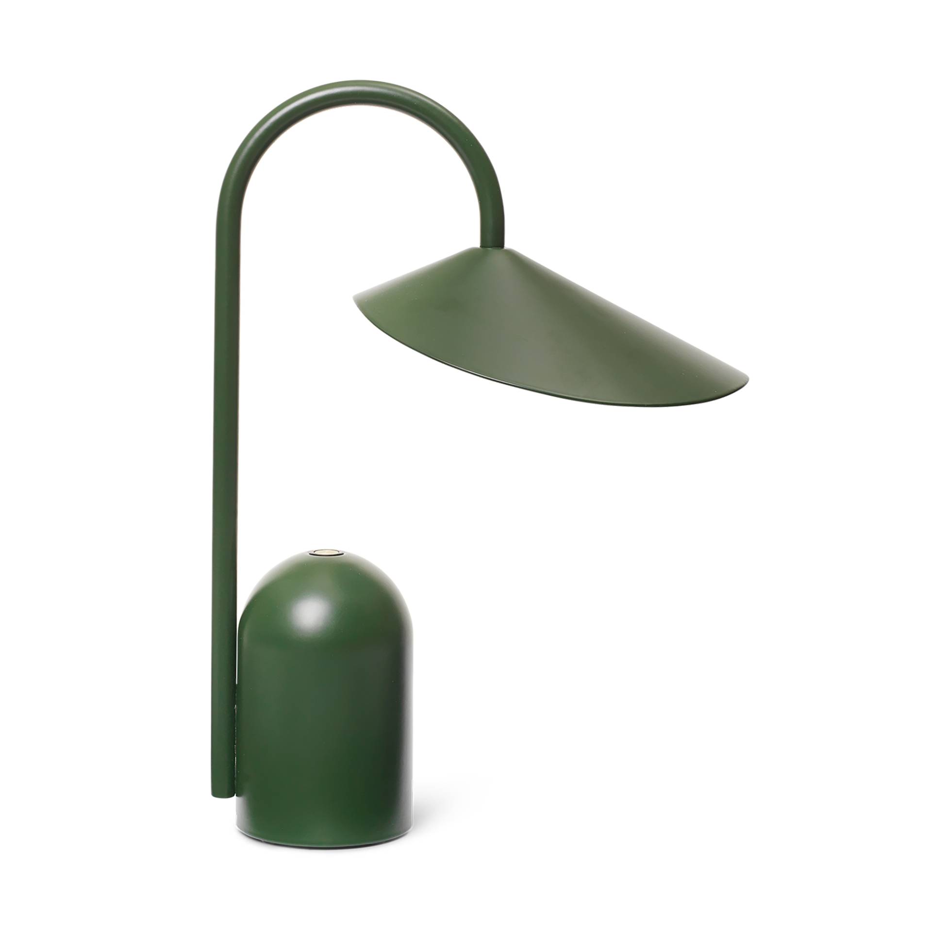 ferm LIVING - Arum Portable Tischleuchte mit Akku - grasgrün/pulverbeschichtet/BxHxT 14,5x30x21cm/220-240V/3W/240lm/2700K/CRI >90/dimmbar/mit USB Kabe von ferm LIVING