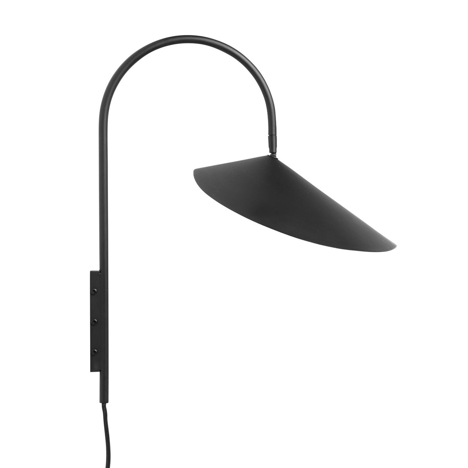 ferm LIVING - Arum Swivel Wandleuchte - schwarz/pulverbeschichtet/BxHxT 25,5x47x44cm/schwenkbare Halterung/E14/220-240V 50-60Hz/Leuchtmittel nicht ent von ferm LIVING