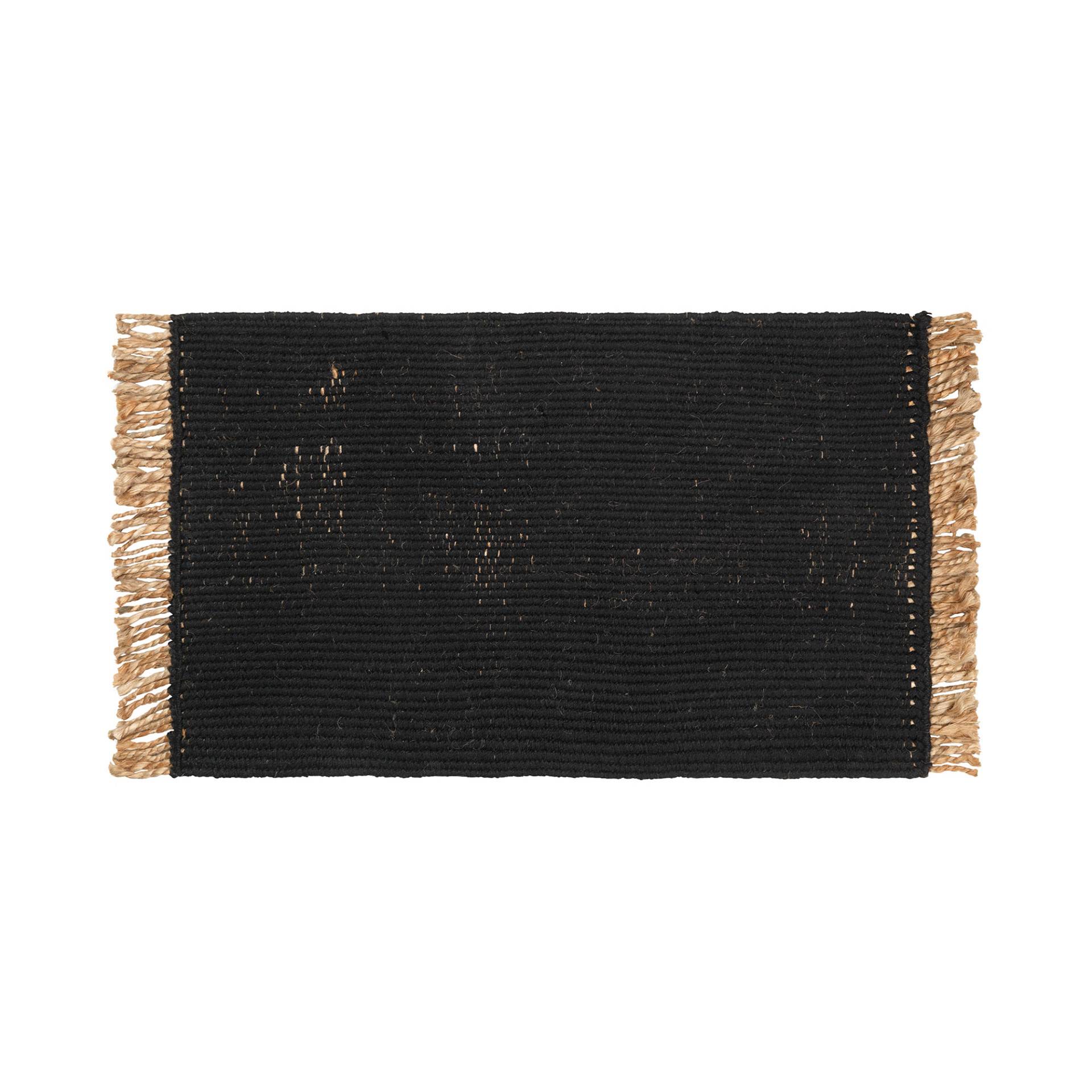 ferm LIVING - Block Fußmatte 50x80cm - schwarz/BxH 80x50cm/handgewebt von ferm LIVING