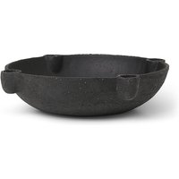 ferm LIVING - Bowl Keramik Kerzenständer, Ø 27 x H 6,8 cm, dunkelgrau von ferm LIVING