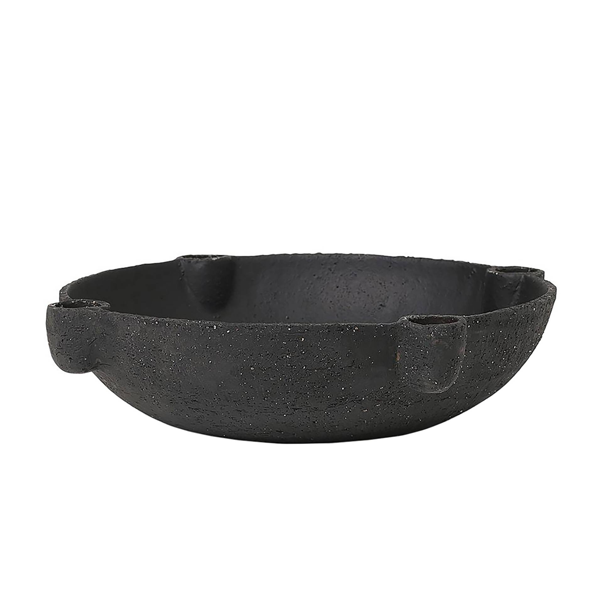 ferm LIVING - Bowl Kerzenständer Keramik L - dunkelgrau/H x Ø 6,8x27cm von ferm LIVING