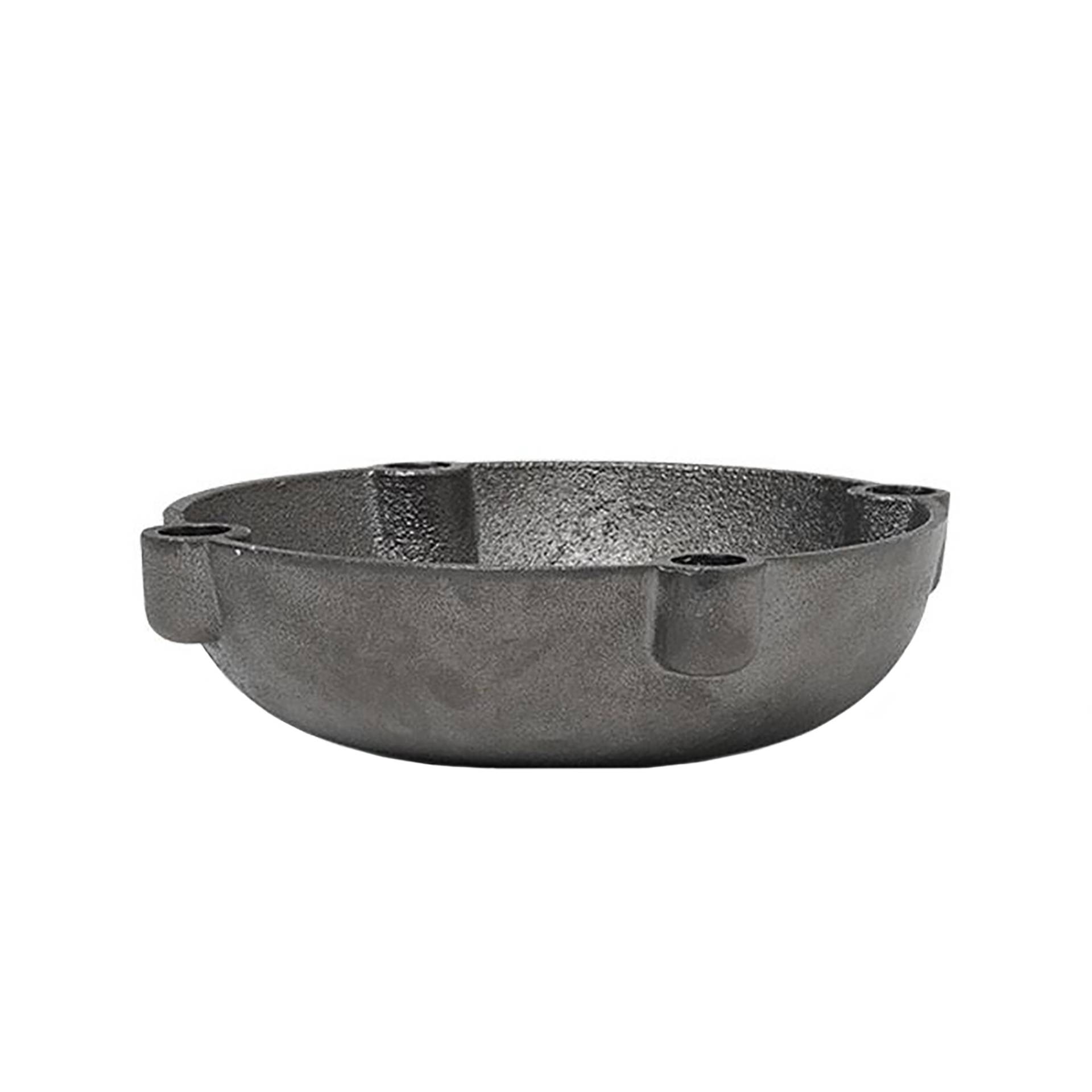 ferm LIVING - Bowl Kerzenständer Messing - schwarz, messing/H x Ø 3,7x14,6cm von ferm LIVING