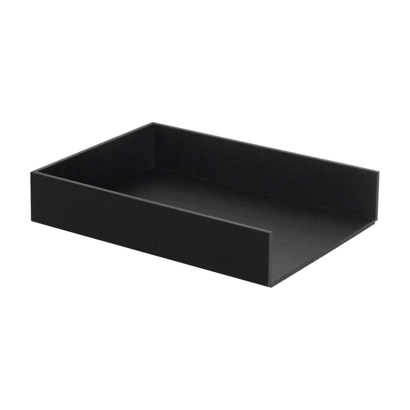 ferm LIVING - Brief-/Ablagekorb - schwarz/gebeizt/BxHxT 33x6x24cm von ferm LIVING